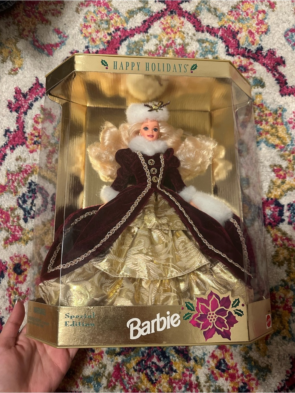 Barbie Holiday Collector Doll - Gold & Burgundy New in box vintage